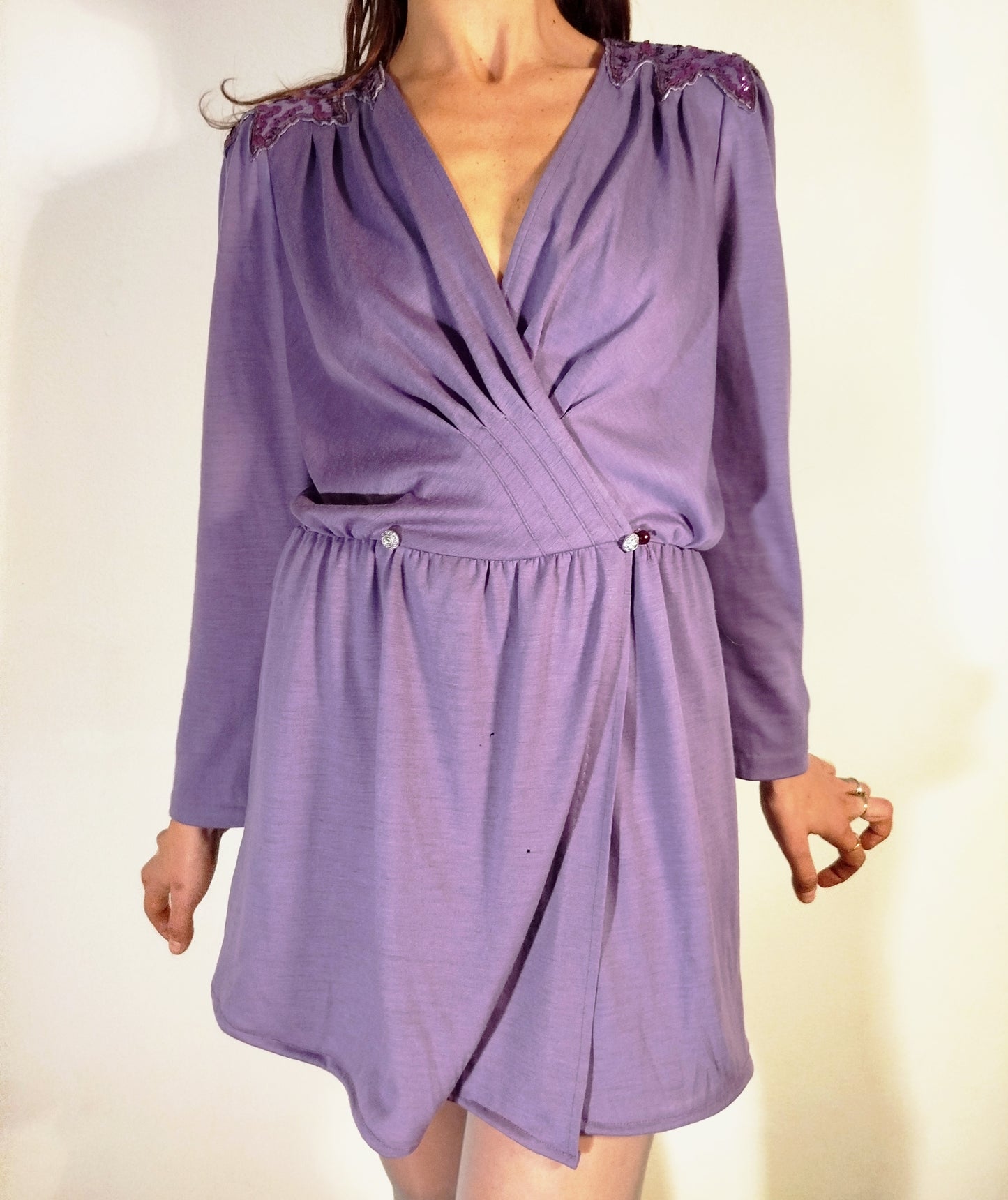 Abito cotone viola