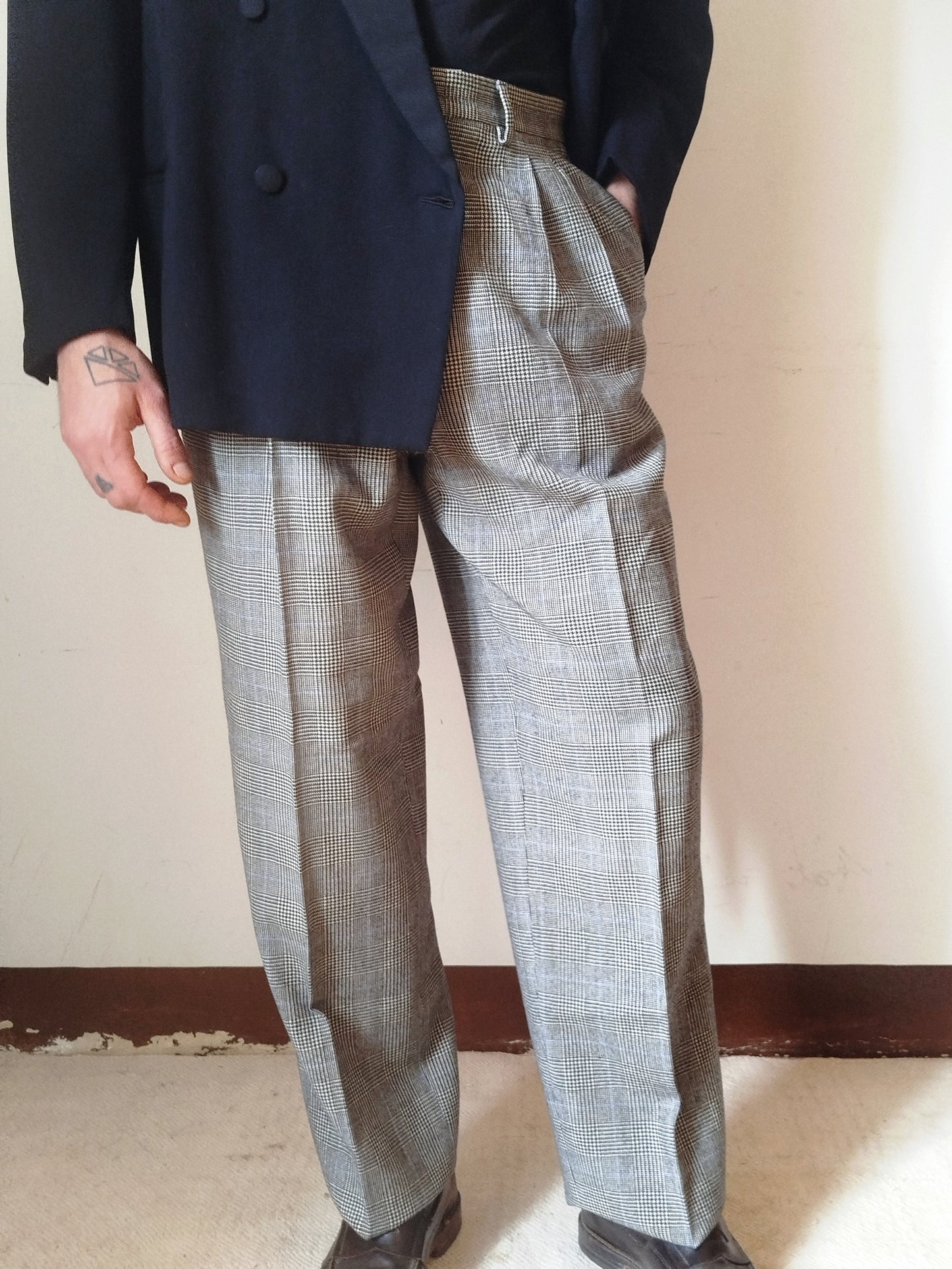 Pantaloni tailored uomo principe di Galles