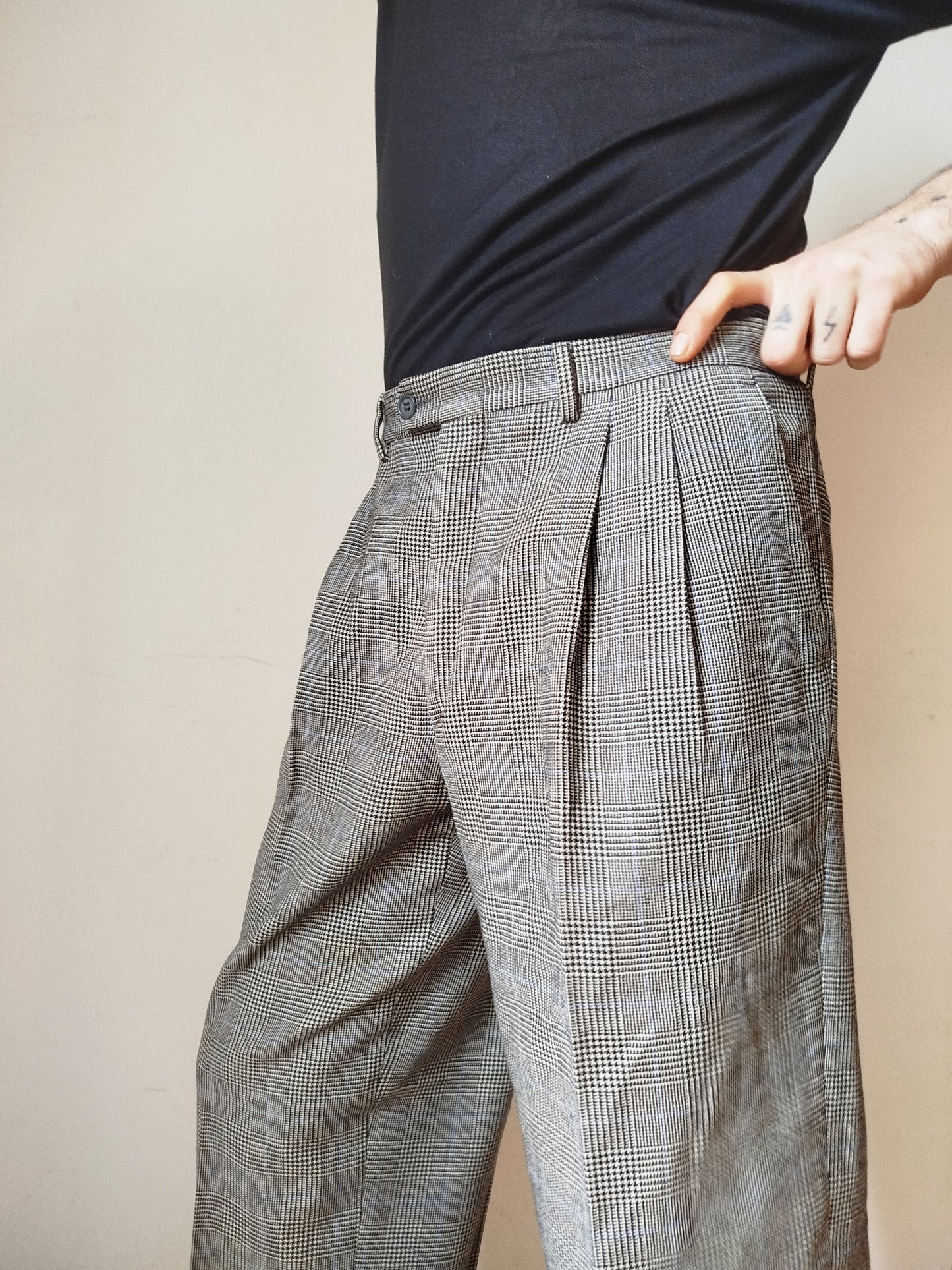 Pantaloni tailored uomo principe di Galles