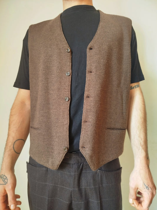 Gilet lana marrone