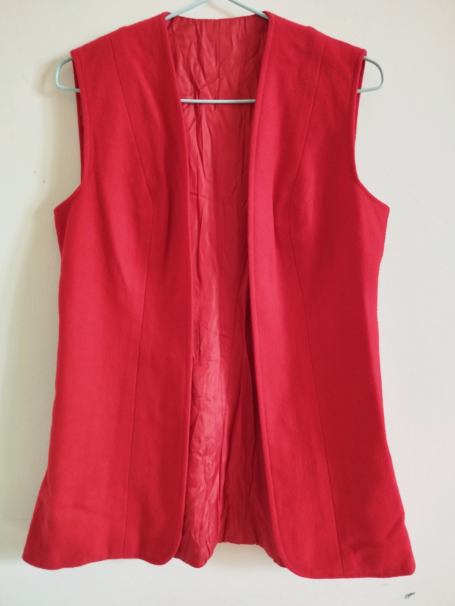 Gilet lungo lana rosso