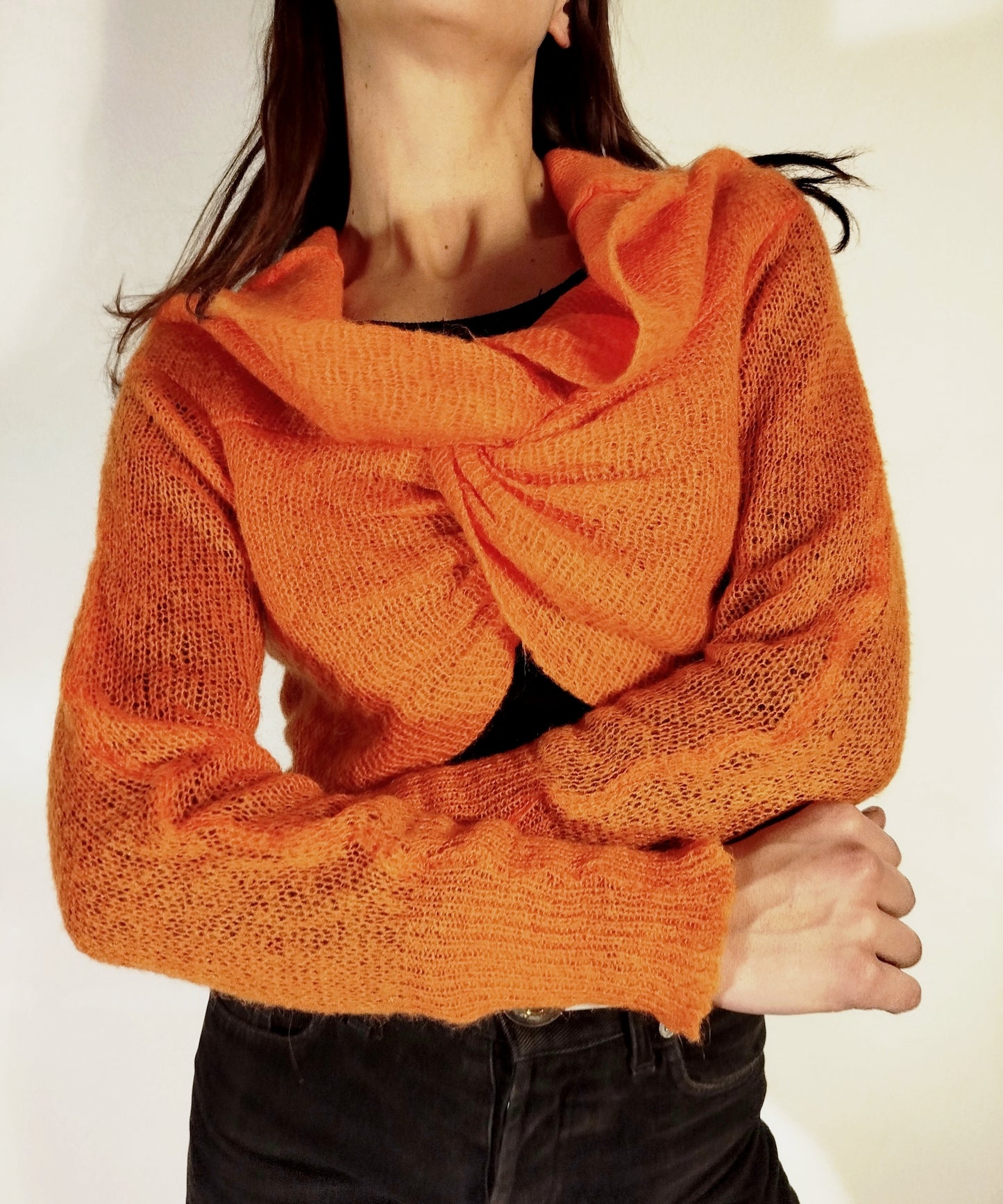 Croptop in maglia arancio