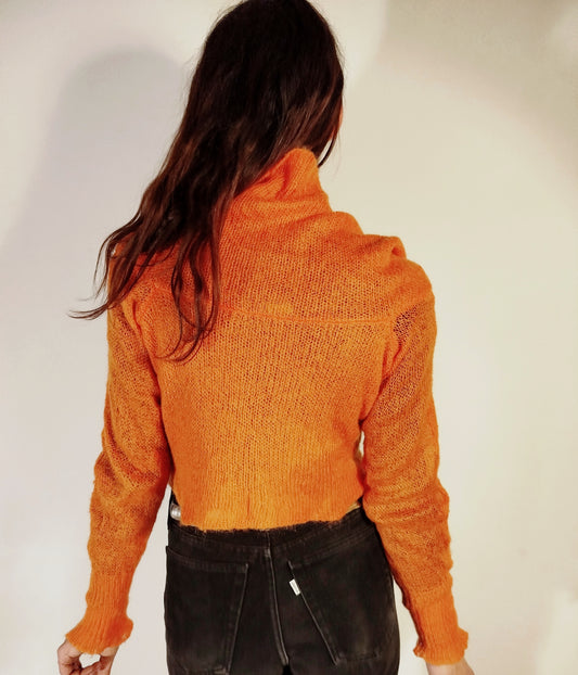Croptop in maglia arancio