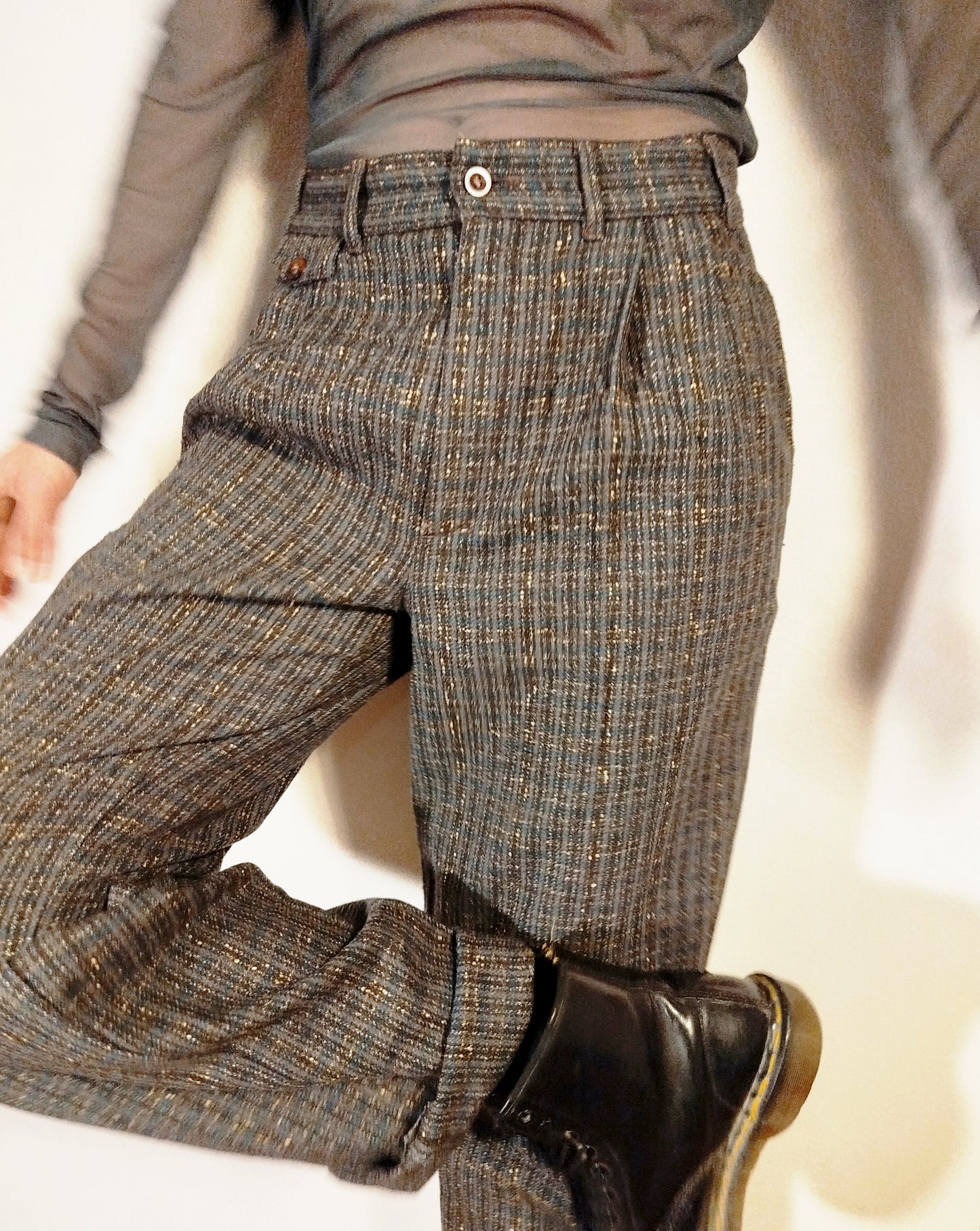 Pantaloni vintage in lana mélange