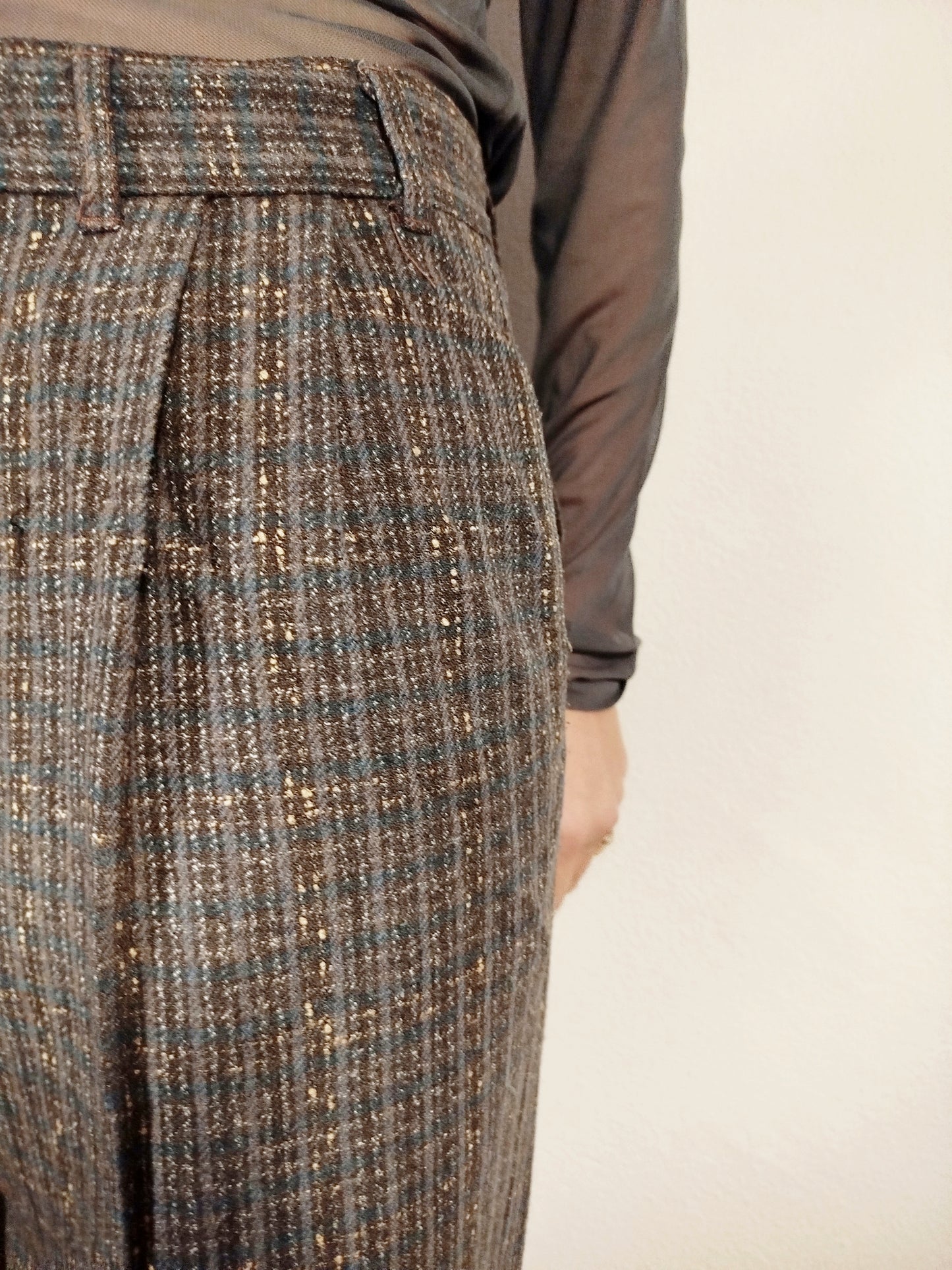 Pantaloni vintage in lana mélange