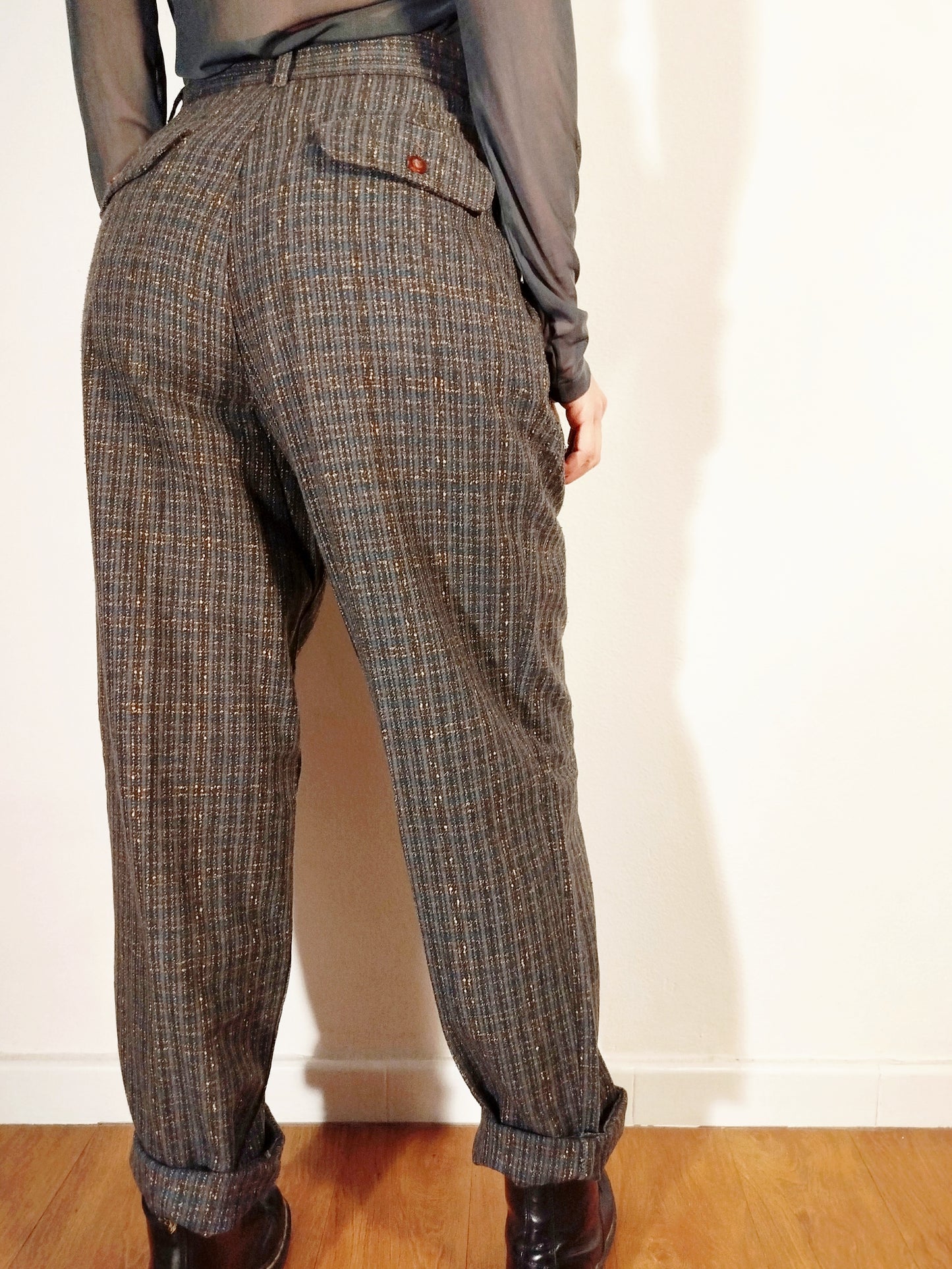 Pantaloni vintage in lana mélange